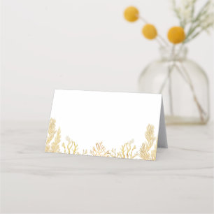 Watercolor Ocean Little Pearl Baby Shower Place Card
