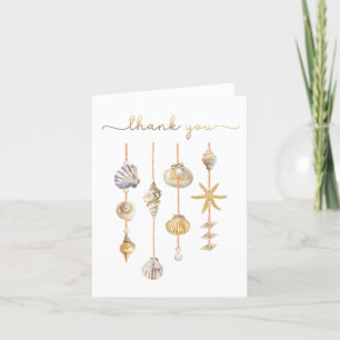 Watercolor Ocean Little Pearl Baby Shower Thank You Card