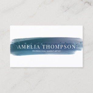 Watercolor Ocean   Navy Blue  Business Card