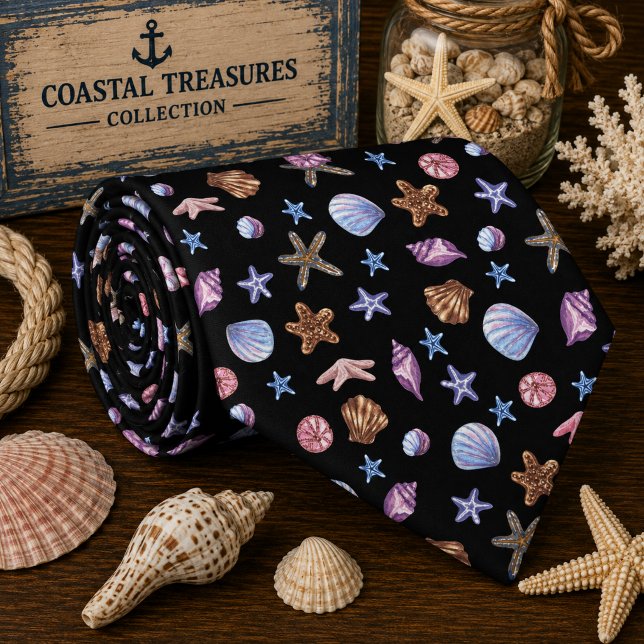 Watercolor Ocean Sea Animals Pattern  Tie (Creator Uploaded)