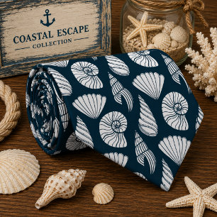 Watercolor Ocean Sea Animals Pattern Tie