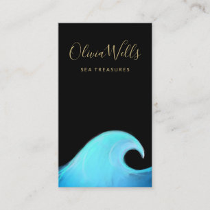 Watercolor Ocean Wave Coastal Business Card
