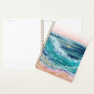 Watercolor Ocean Waves Planner