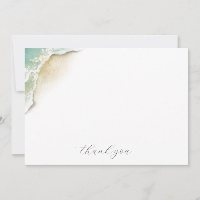 Watercolor Oceanic Thank You Note Card (Front)