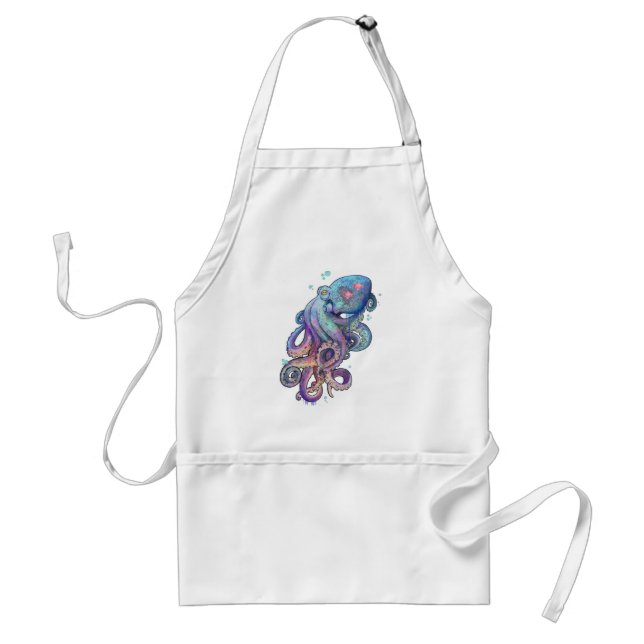 Watercolor octopus Apron (Front)