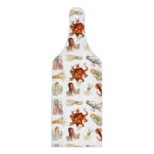 Watercolor Octopus Cephalopod Ocean Animals  Cutting Board