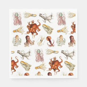 Watercolor Octopus Cephalopod Ocean Animals Napkin