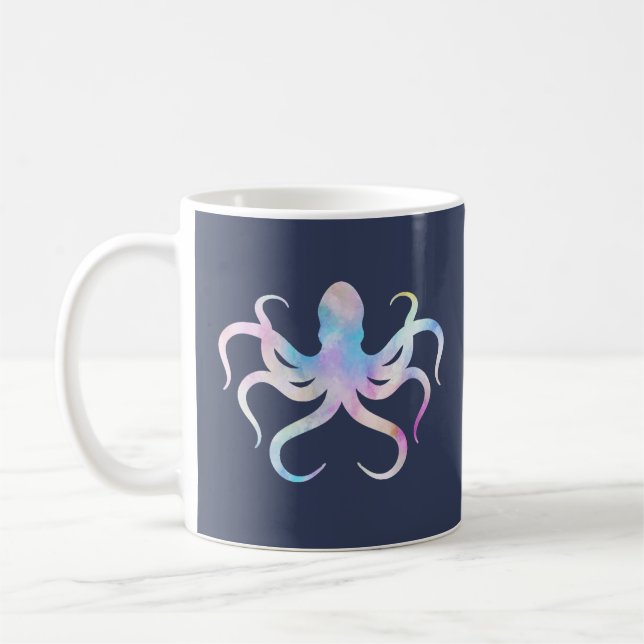 Watercolor octopus coffee mug (Left)