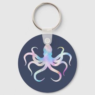 Watercolor octopus key ring