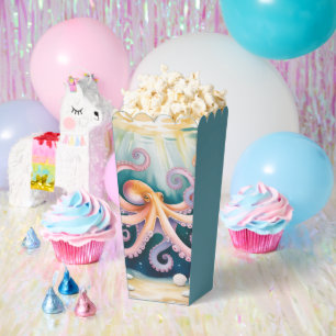 Watercolor Octopus Kids Birthday Party Favour Box