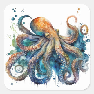 Watercolor Octopus Stickers