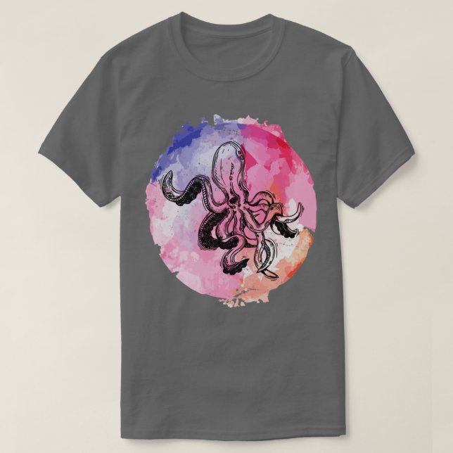 Watercolor Octopus T-Shirt (Design Front)