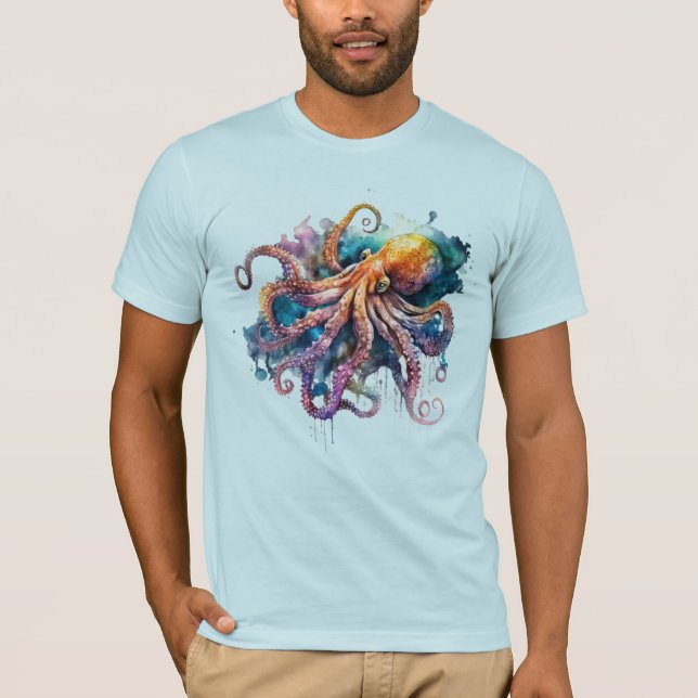 Watercolor Octopus  T-Shirt (Front)