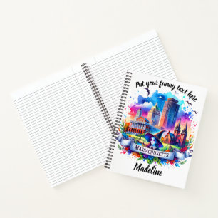 Watercolor of Massachusetts landmarks Notebook