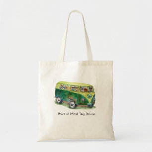 Watercolor of old van full of adoptable POMDR dogs Tote Bag