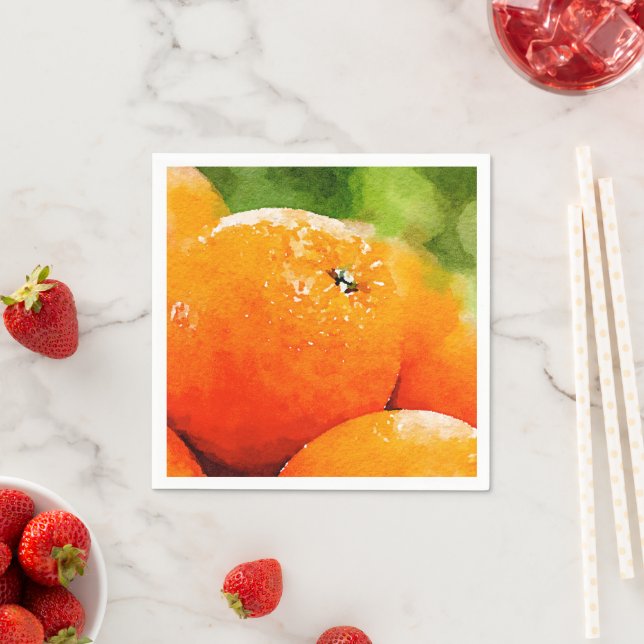 Watercolor of Oranges Napkin (Insitu)