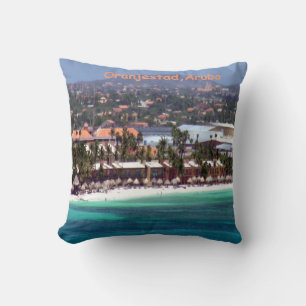 Watercolor of Oranjestad, Aruba Cushion