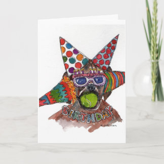 watercolor of over-decorated Birthday Boxer Card