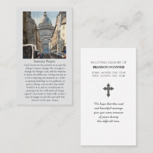 Watercolor of Paris  Blue Red Yellow Prayer Card