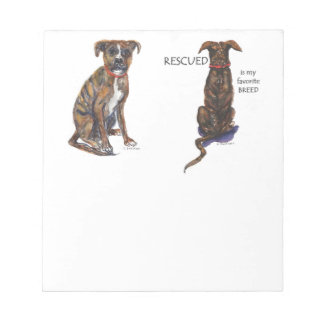 watercolor of rescued pup notepad