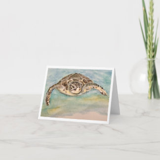 Watercolor of Sea Turtle on Thank You Card