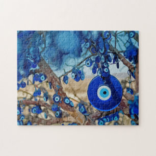 Watercolor of Tree Decorated with Nazars Jigsaw Puzzle