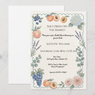 Watercolor Off The Market Bridal Shower Invitation