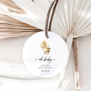 Watercolor Oh Baby Duck Baby Shower Favour Tags