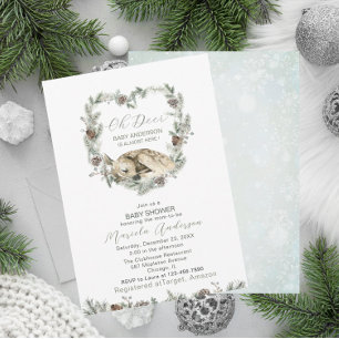 Watercolor Oh Deer Baby Shower  Invitation