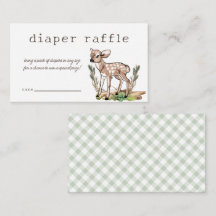 Watercolor Oh Deer Woodland Diaper Raffle Card