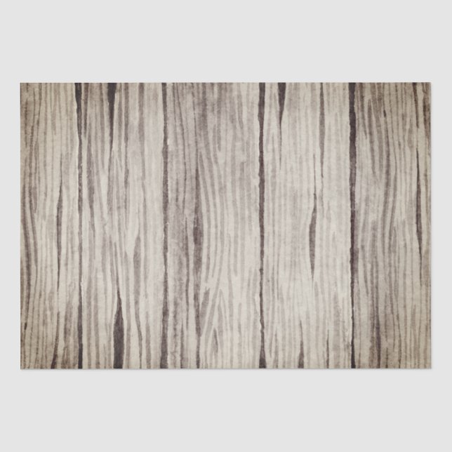 Watercolor Old Wood Texture  Tissue Paper (Front)