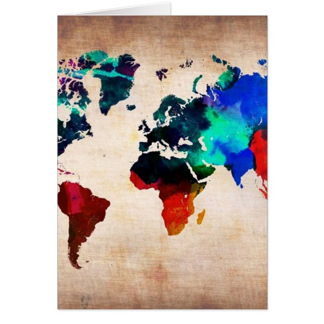 Watercolor old world map cute (Front)