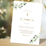 watercolor olive branch | Confirmation Invitation<br><div class="desc">Confirmation invitation</div>