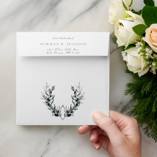 Watercolor Olive Branch From the Family Of Funeral Envelope