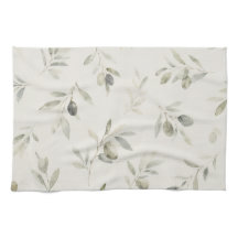 Watercolor Olive Branch Kitchen Towel
