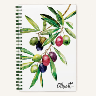 Watercolor Olive Branch Notebook