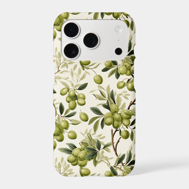 Watercolor Olive Branch Pattern Mediterranean (Back)