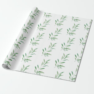 Watercolor Olive Branch Pattern Wrapping Paper