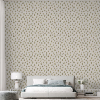Watercolor Olive Branch Toss Botanical Pattern Wallpaper