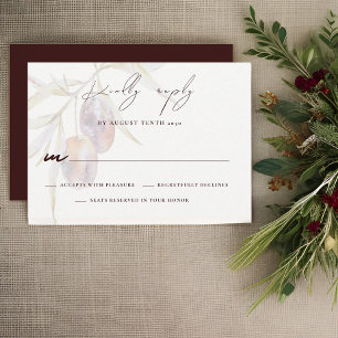 Watercolor Olive Branch Wedding RSVP Response Card