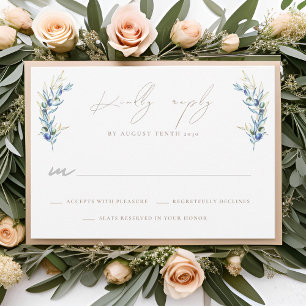 Watercolor Olive Branch Wedding RSVP Response Card