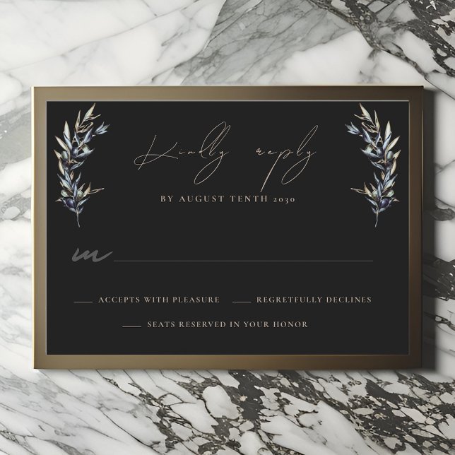 Watercolor Olive Branch Wedding RSVP Response Card (Creator Uploaded)