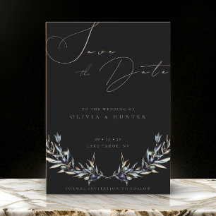 Watercolor Olive Branch Wedding Save the Date Card