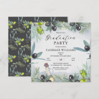 Watercolor Olive Culinary School Graduation Party 