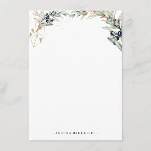 Watercolor Olive Grove Personalised Stationery Enclosure Card