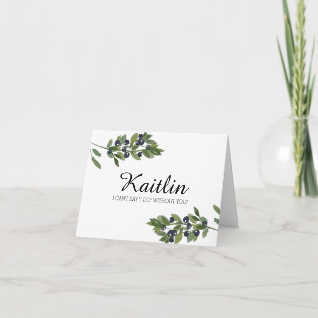 Watercolor Olive Orchard | Be my bridesmaid? Invitation (Front)