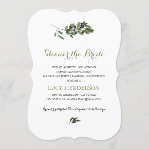 Watercolor Olive Orchard   Bridal Shower Invitation