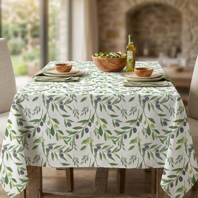 Watercolor Olive Pattern Tablecloth (Creator Uploaded)