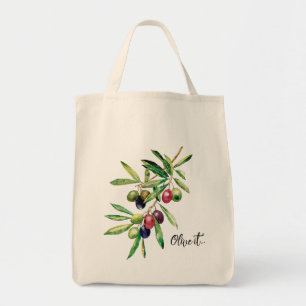 Watercolor Olives Tote Bag