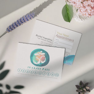 Watercolor Om Sign YOGA 10 Class Pass Appointment Loyalty Card